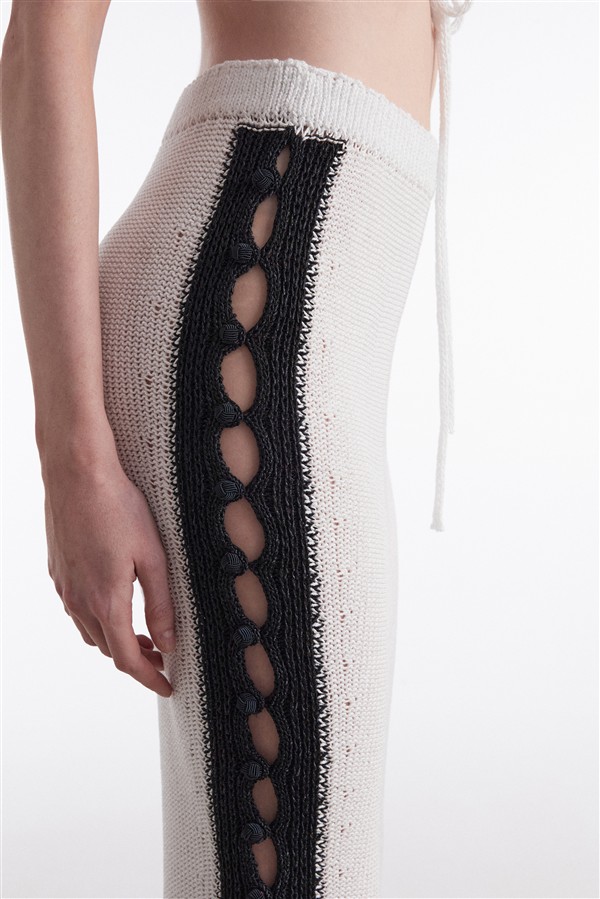 NR VOYAGE KNITTED MIDI SKIRT W/B