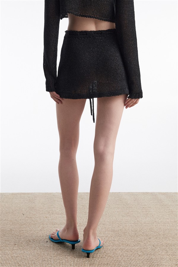NR VOYAGE KNITTED MINI SKIRT BLACK