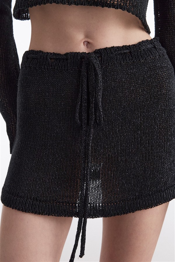 NR VOYAGE KNITTED MINI SKIRT BLACK