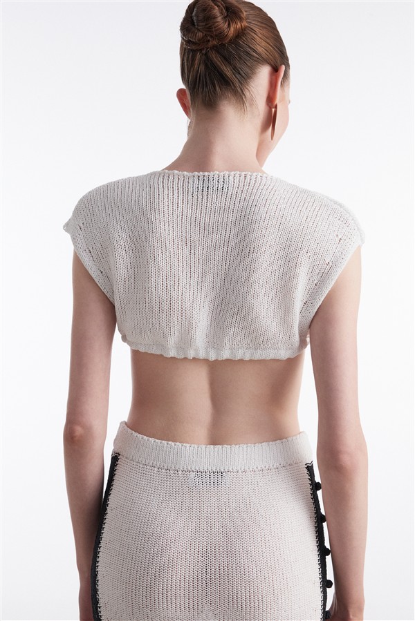 NR VOYAGE KNITTED TOP WHITE