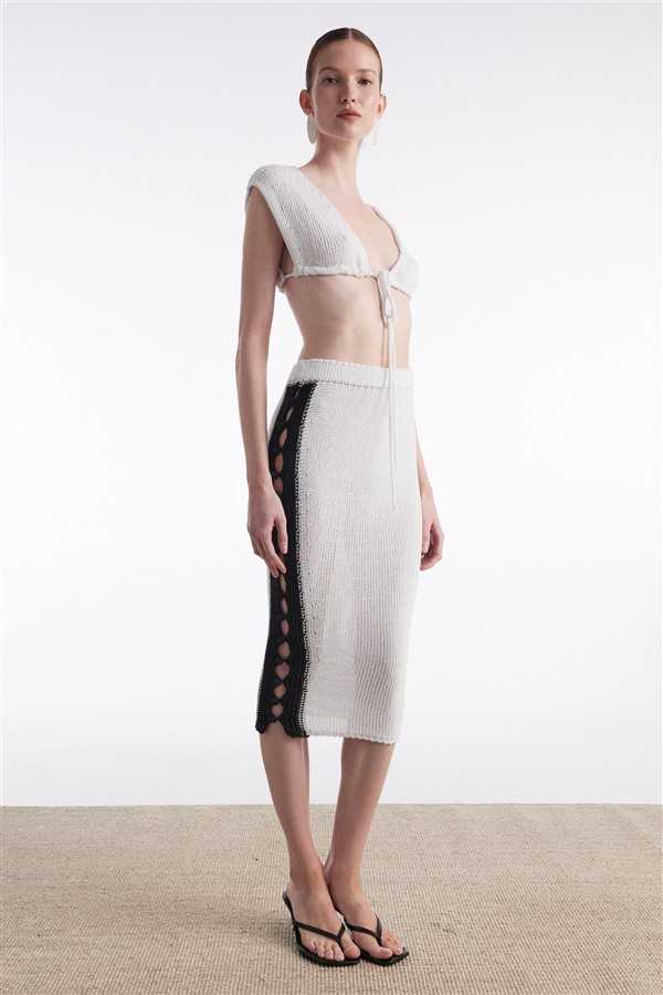 NR VOYAGE KNITTED TOP WHITE