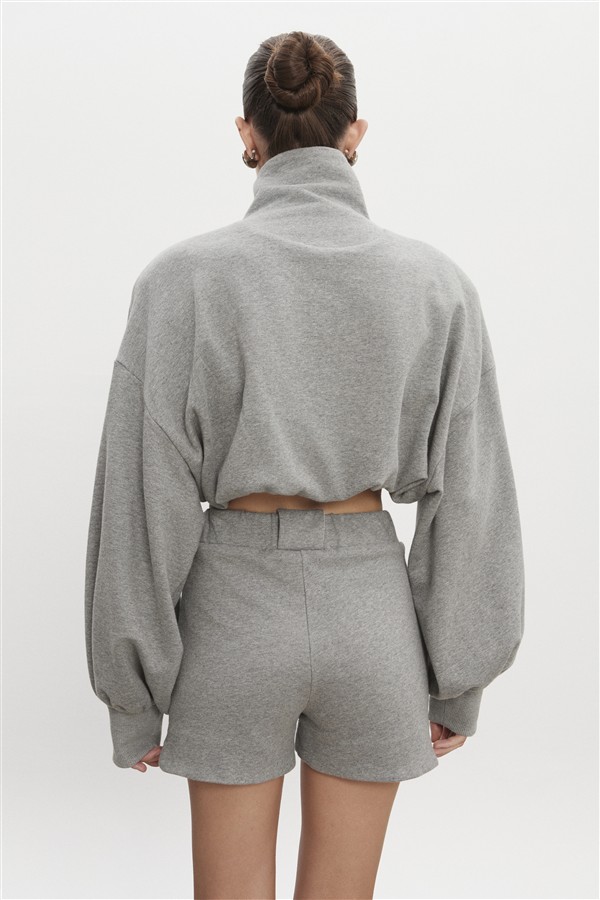 NR ZEN BLOUSE GREY-MELANZE
