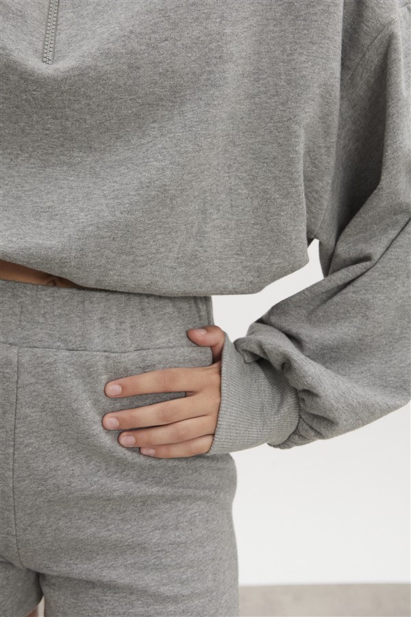 NR ZEN BLOUSE GREY-MELANZE