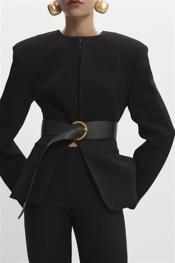 NR ZOE LEATHER BELT BLACK