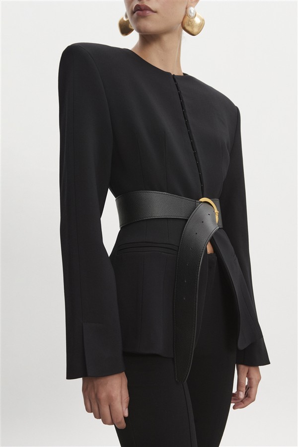NR ZOE LEATHER BELT BLACK