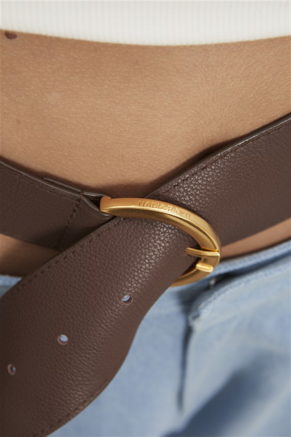 NR ZOE LEATHER BELT RUSTIC BROWN
