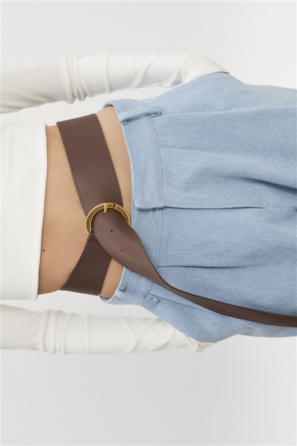 NR ZOE LEATHER BELT RUSTIC BROWN