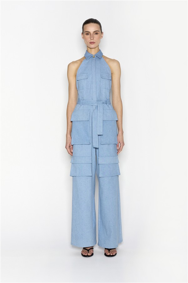 NR PALM JUMPSUIT BLUE