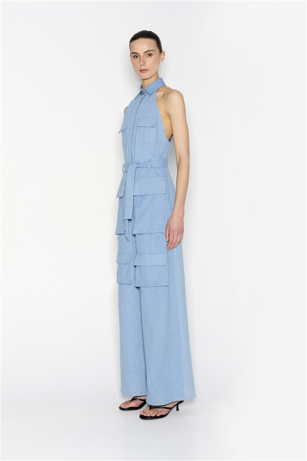 NR PALM JUMPSUIT BLUE