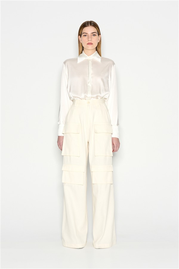 NR PALM TROUSERS ECRU