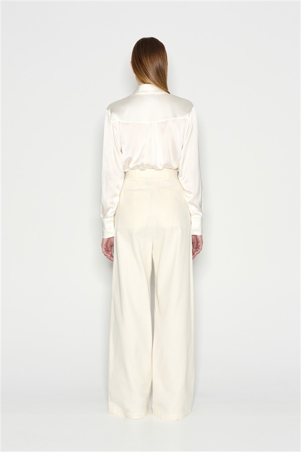 NR PALM TROUSERS ECRU