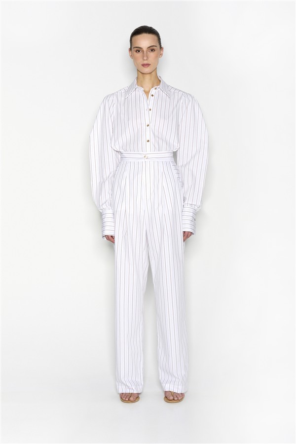 NR PINA COLADA TROUSERS WHITE/BROWN