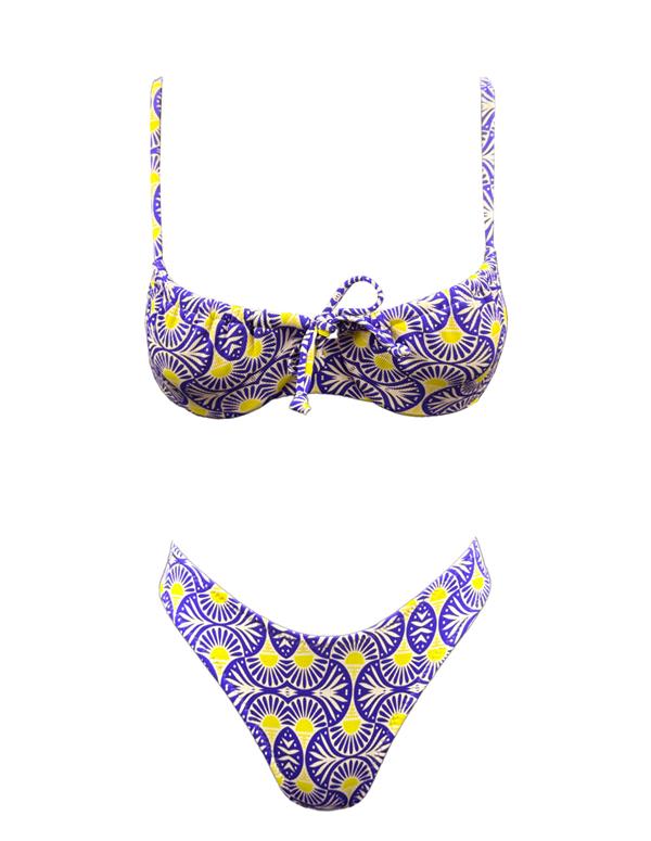 EMMA RUCHED BIKINI PURPLE SUN