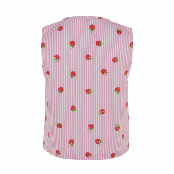 CRINOLINO RASPBERRY STRIPES SLEEVELESS SHIRT