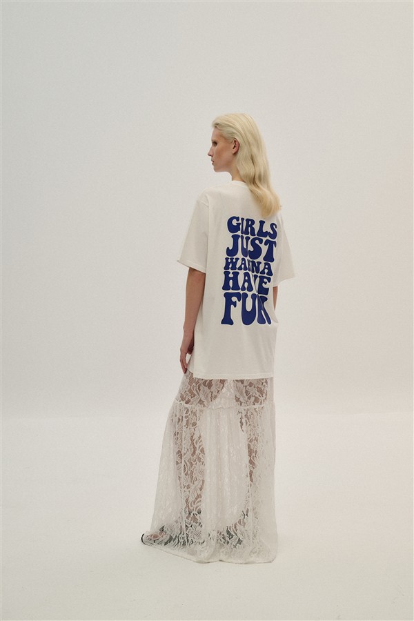 COMBOS 016 MAXI LACE SKIRT WHITE