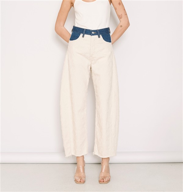 SALT AND PEPPER GWEN INDIGO STARS CROPPED BLUE