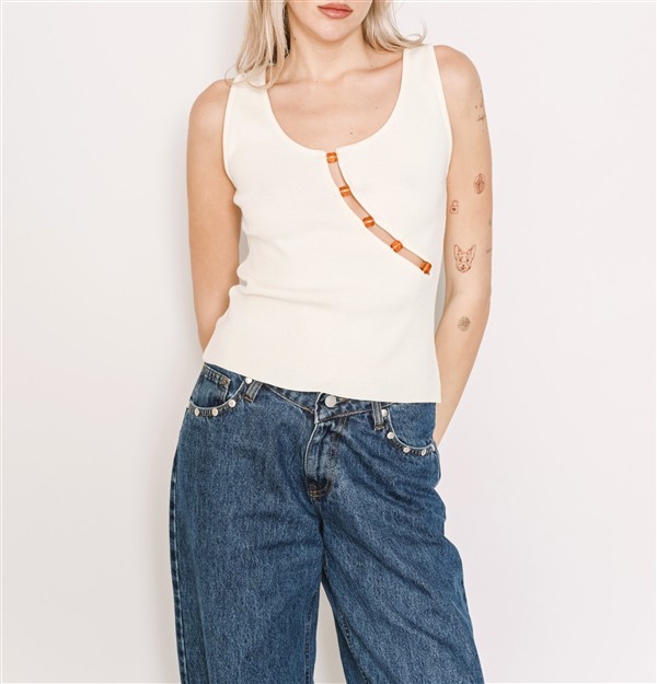SALT AND PEPPER MORGAN OFF-WHITE