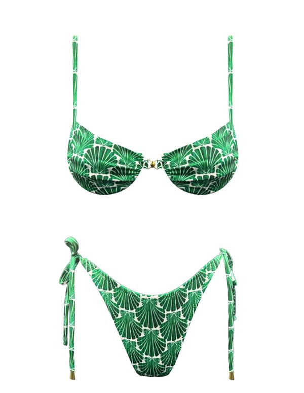 EMMA SEASHELL SHELL BIKINI GREEN