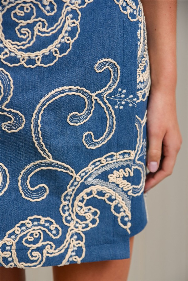 ARPYES SEA MIST SKIRT BLUE