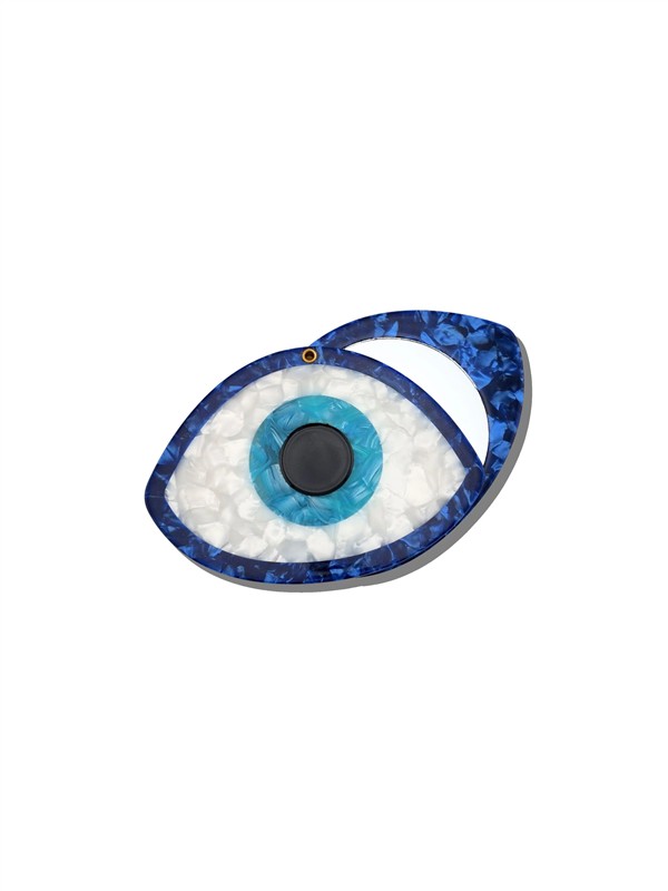 SOLAR ECLIPSE EVIL EYE MIRROR BLUE