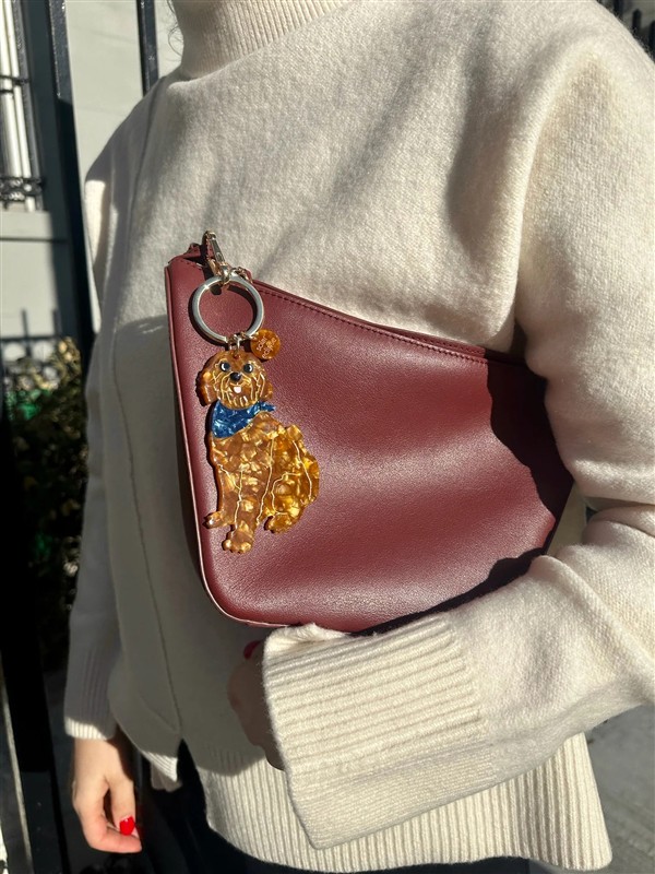 SOLAR ECLIPSE GOLDENDOODLE BAG CHARM