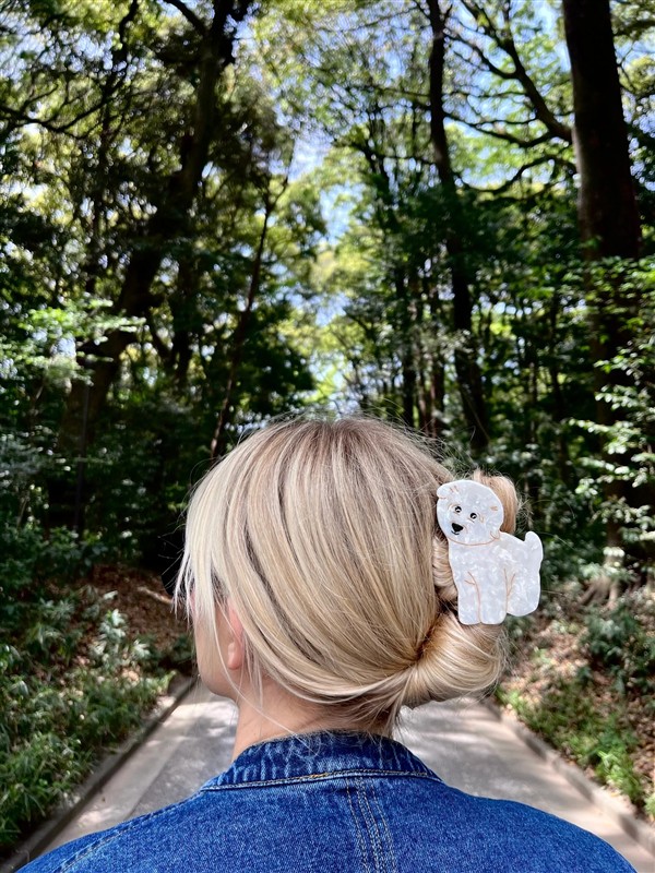 SOLAR ECLIPSE HAIR CLIP BICHON FRISE DOG
