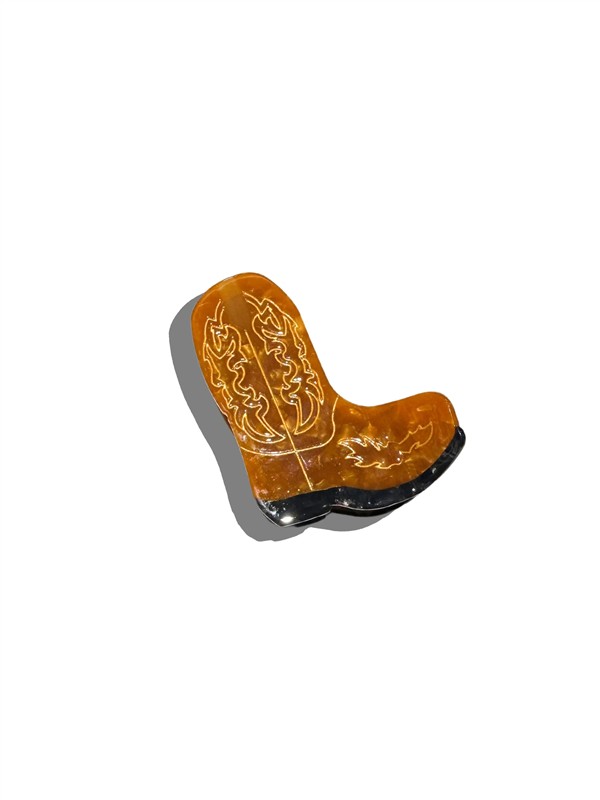 SOLAR ECLIPSE HAIR CLIP COWBOY BOOT BROWN