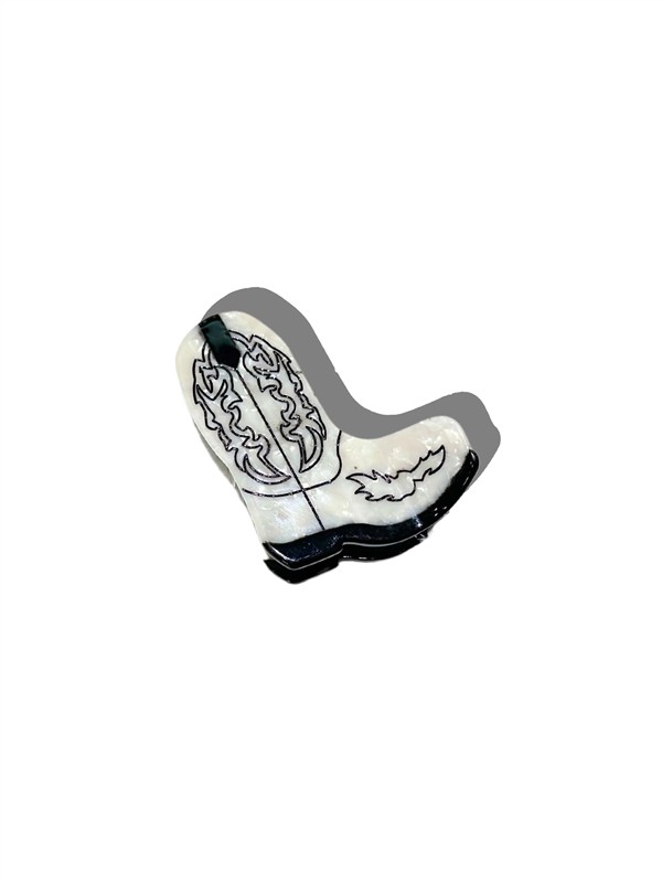 SOLAR ECLIPSE HAIR CLIP COWBOY BOOT WHITE