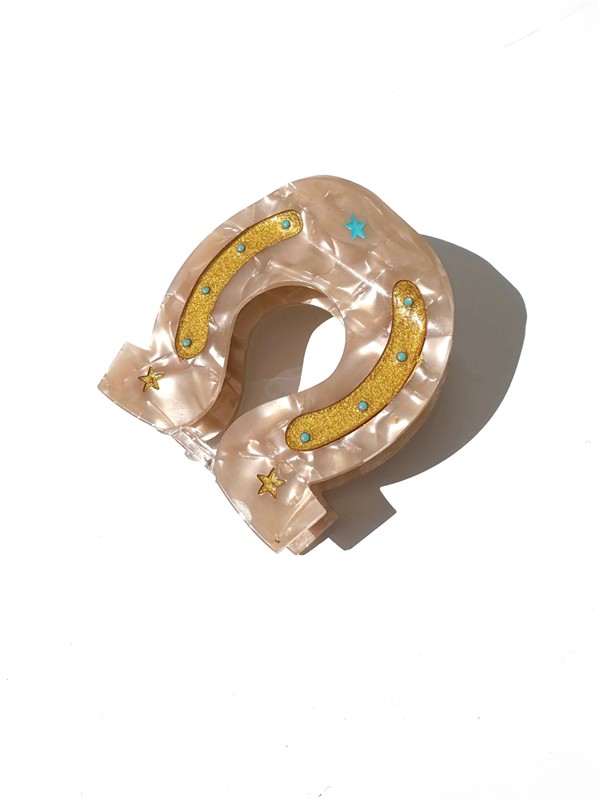 SOLAR ECLIPSE HAIR CLIP LUCKY HORSE SHOE