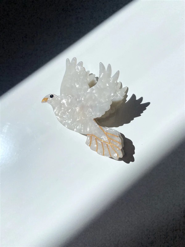 SOLAR ECLIPSE HAIR CLIP PEACE DOVE BIRD