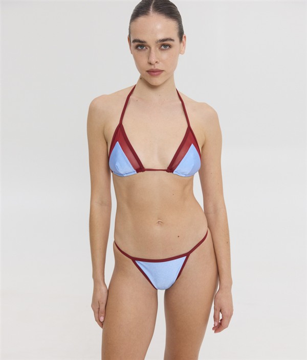 SSG AZALEA BIKINI SHINY CIEL/BORDEAUX