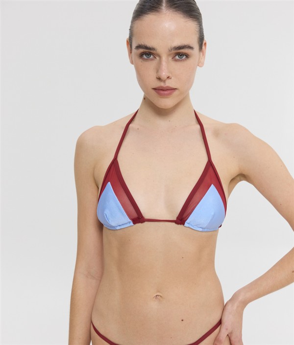SSG AZALEA BIKINI SHINY CIEL/BORDEAUX