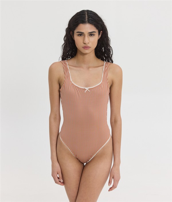 SSG DAISY PRINTED ONE PIECE PLAID