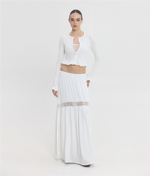 SSG ELEONORE MAXI SKIRT WHITE