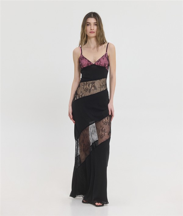 SSG ENORA DRESS BLACK/PINK