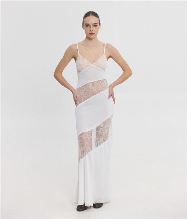 SSG ENORA DRESS WHITE/POWDER