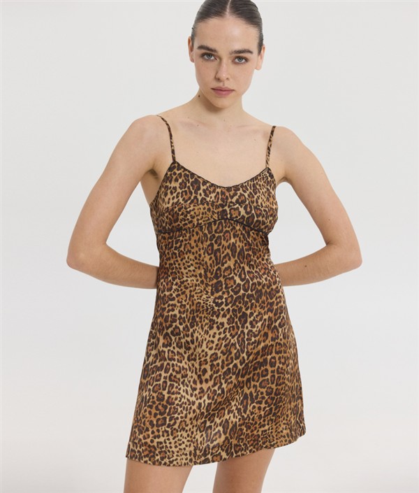 SSG ISALINE PRINTED SATIN DRESS ANIMAL