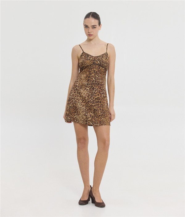 SSG ISALINE PRINTED SATIN DRESS ANIMAL