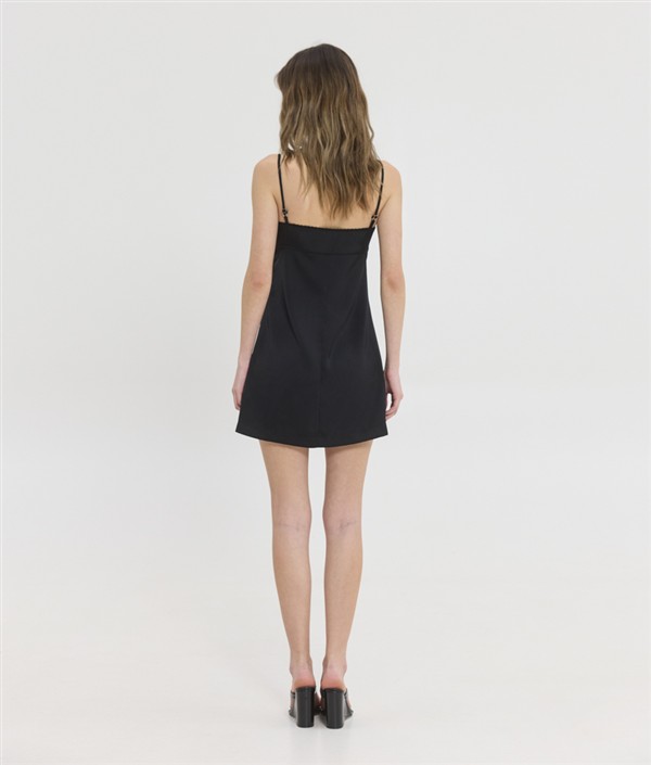 SSG ISALINE SATIN DRESS BLACK