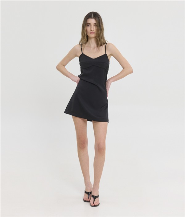 SSG ISALINE SATIN DRESS BLACK