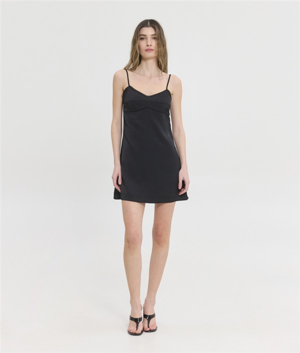 SSG ISALINE SATIN DRESS BLACK