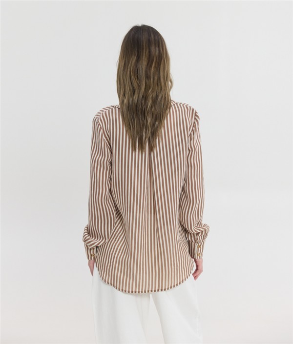 SSG LUCIDA SEMI-SHEER SHIRT BROWN
