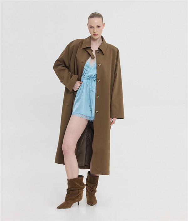 SSG OPHELIA LONG TRENCH COAT BROWN