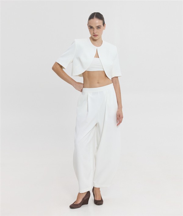 SSG PHOIBE CROP BLAZER OFF WHITE