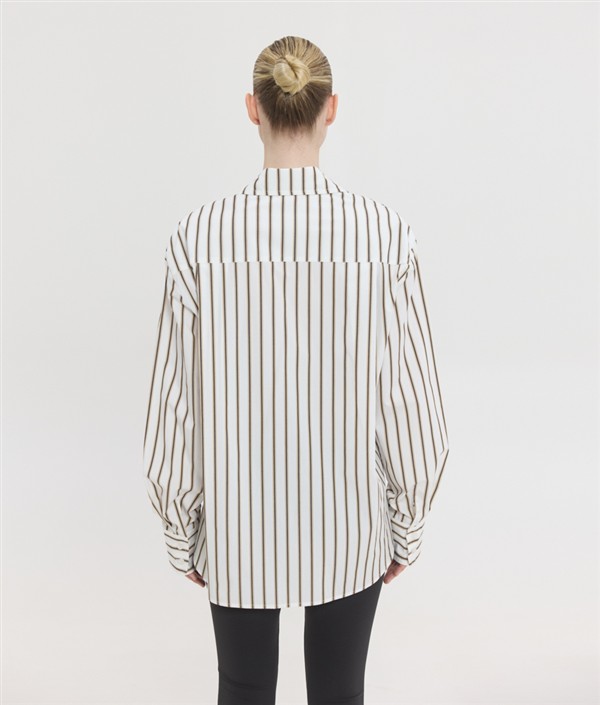 SSG REINA SHIRT BROWN STRIPES