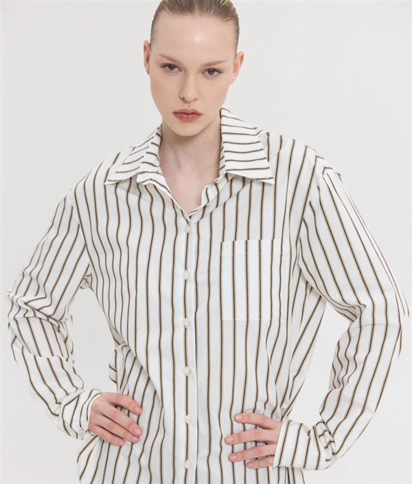 SSG REINA SHIRT BROWN STRIPES