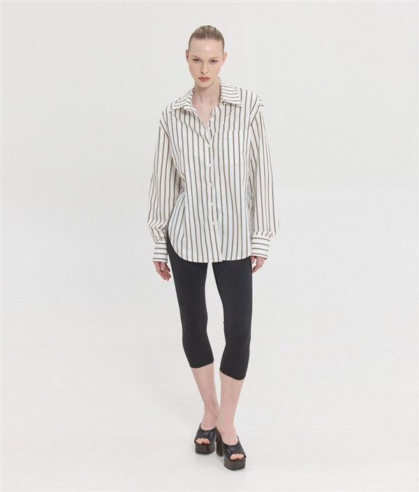SSG REINA SHIRT BROWN STRIPES