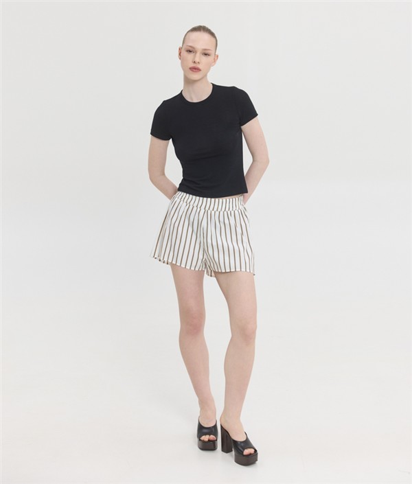 SSG REINA SHORTS BROWN STRIPES
