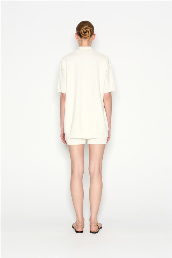 NR SUNFLARE KNITTED SHIRT M/W ECRU