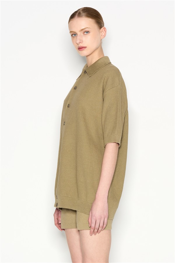 NR SUNFLARE KNITTED SHIRT M/W KHAKI